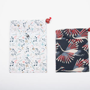 2 pochettes impermeables, en coton bio et PUL Oeko-tex, pour culottes menstruelles et serviettes hygieniques lavables ©Biolunes